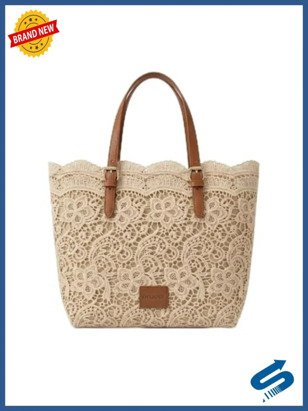 Vintage Lace Crochet Shoulder Bag Kiss Lock Tote Purse Women Boho Summer